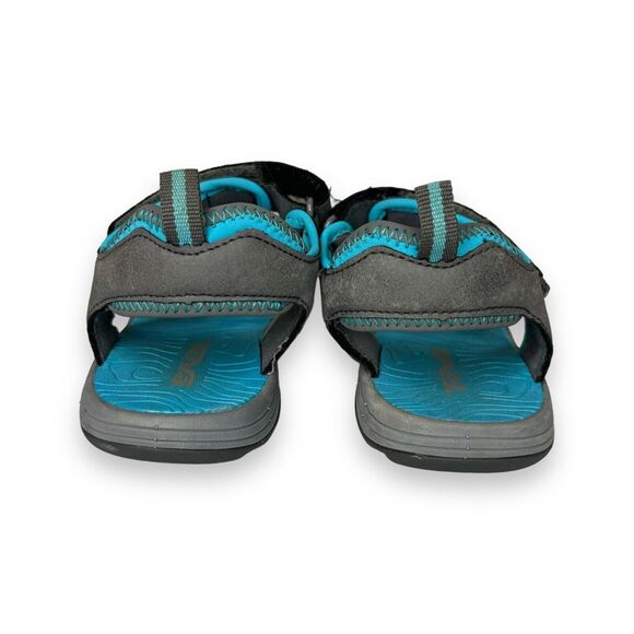 Teva Toachi 4 Water Shoes Sandals Kids Size 12 Grey Teal Hook & Loop Hiking EUC - Picture 6 of 9